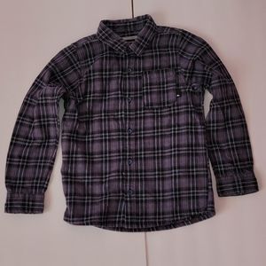 Quicksilver Boys Flannel Plaid Long Sleeve Shirt/ 7X.